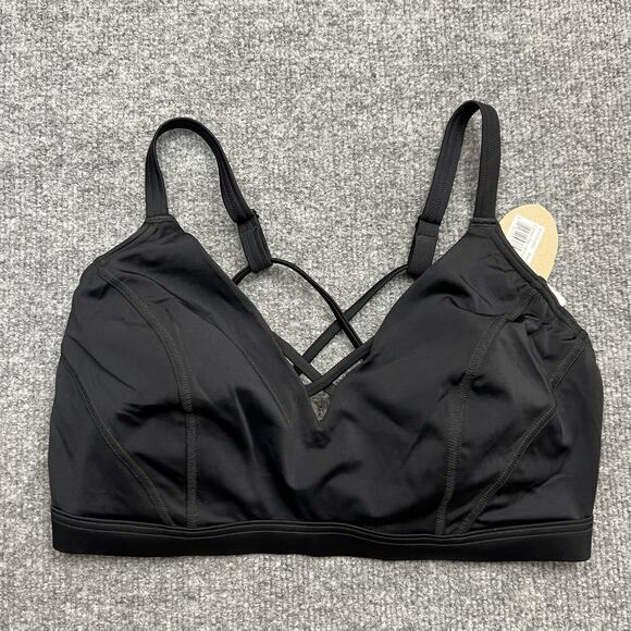 prAna Carina Bikini Top Womens 36D Medium Black D-Cup Swimwear Strappy NWT Bra - Picture 1 of 9